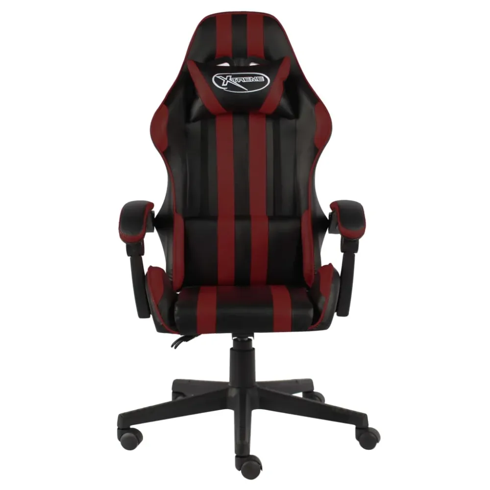 vidaXL Fauteuil de jeux vidéo Noir et rouge bordeaux Similicuir