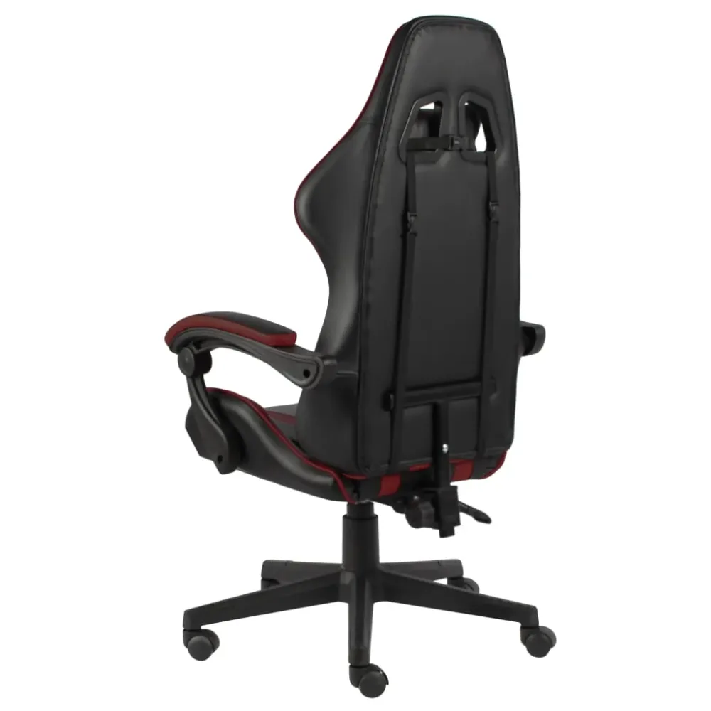 vidaXL Fauteuil de jeux vidéo Noir et rouge bordeaux Similicuir
