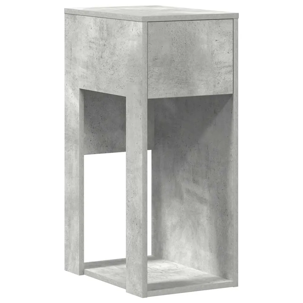 vidaXL Support de tour d'ordinateur et tiroir gris béton 30x44x74 cm