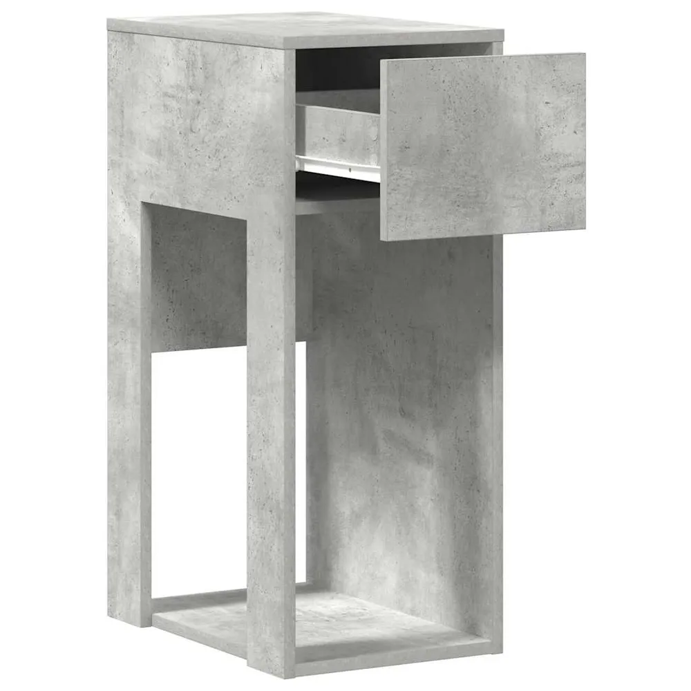 vidaXL Support de tour d'ordinateur et tiroir gris béton 30x44x74 cm