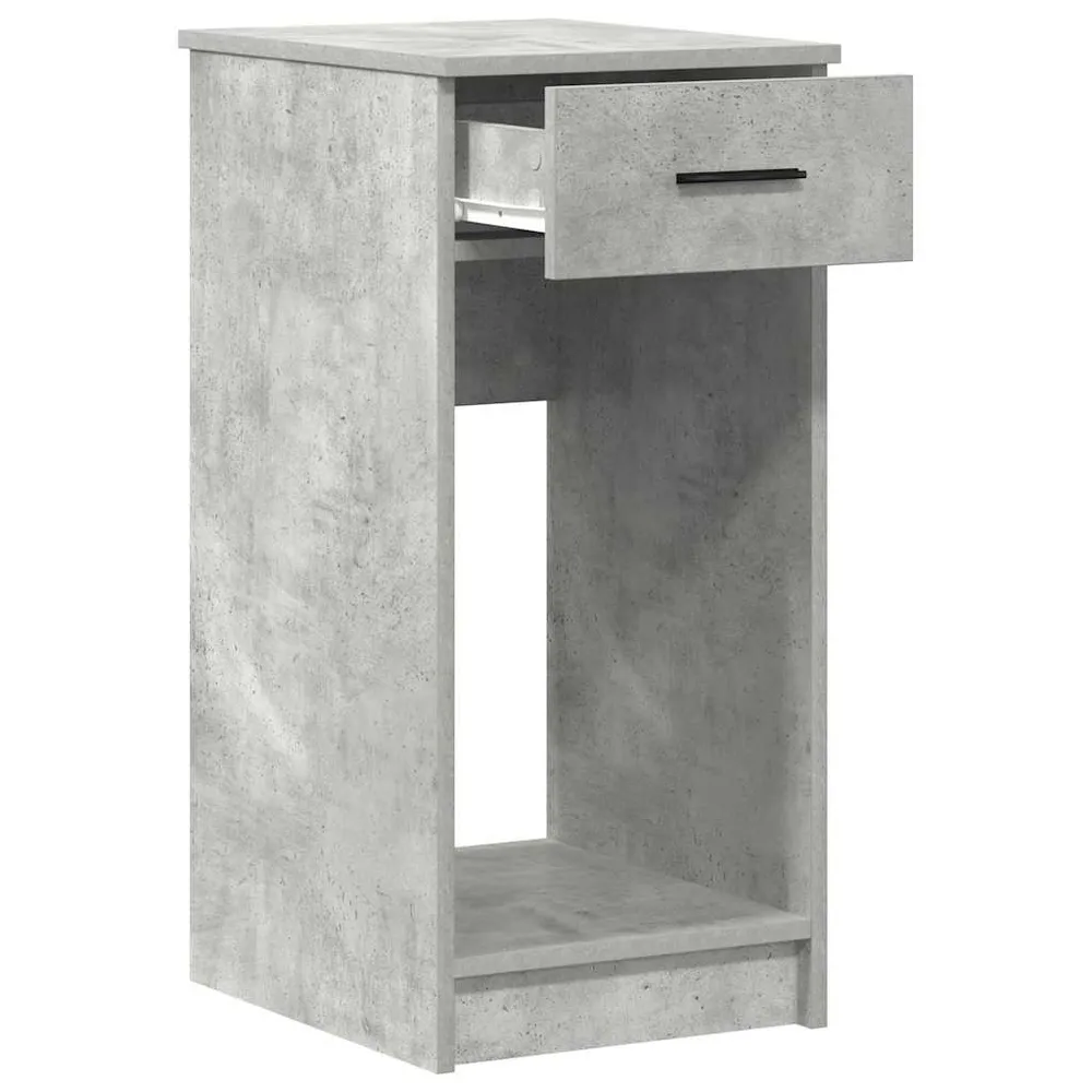 vidaXL Support de tour d'ordinateur et tiroir gris béton 35x45x77 cm