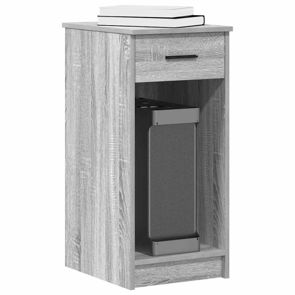 vidaXL Support de tour d'ordinateur et tiroir sonoma gris 35x45x77 cm