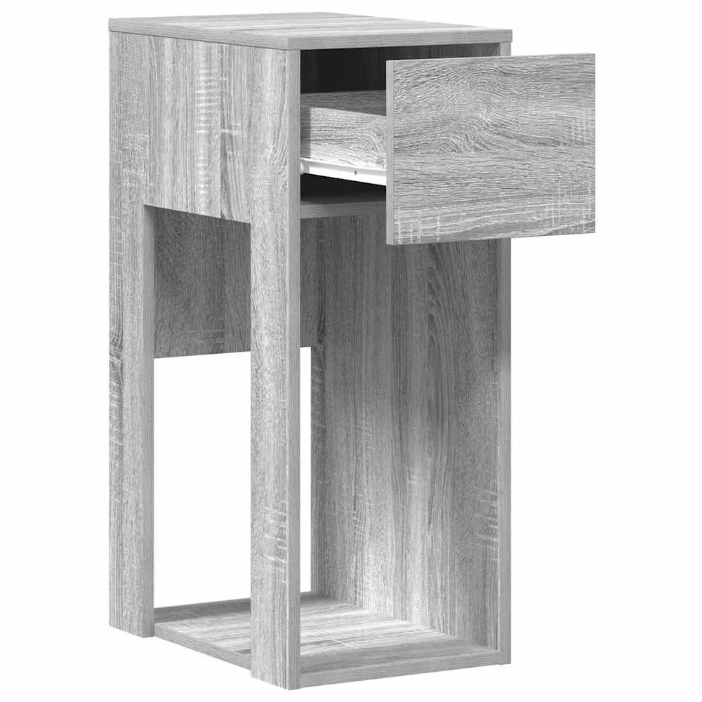 vidaXL Support de tour d'ordinateur et tiroir sonoma gris 30x44x74 cm