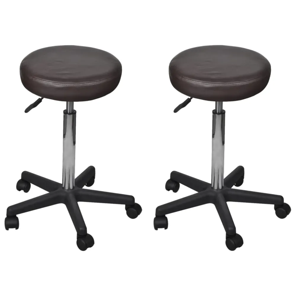 vidaXL Tabourets de bureau 2 pcs Marron 35,5x84 cm Similicuir