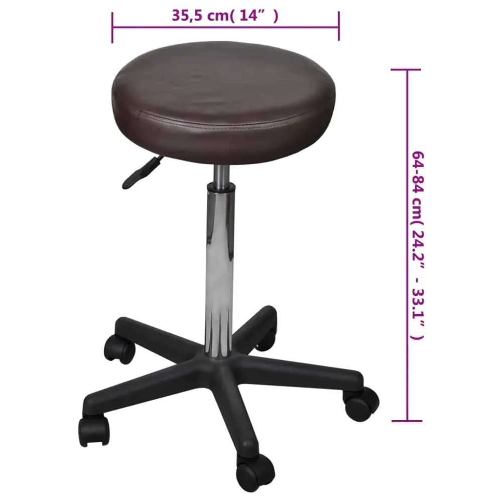 vidaXL Tabourets de bureau 2 pcs Marron 35,5x84 cm Similicuir