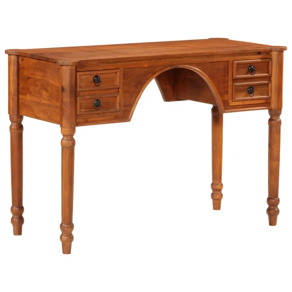 vidaXL Bureau avec Tiroirs, Table d'Écriture avec Poignée, Bureau d'Ordinateur avec Rangement, Décoration de Salon, Bois d...