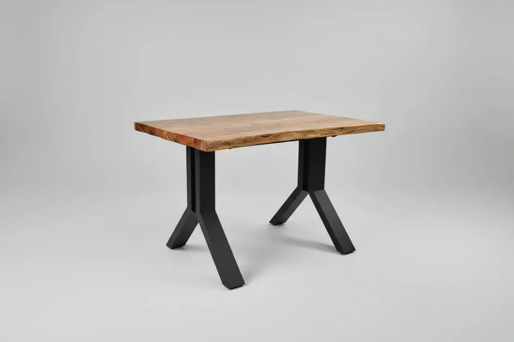 Bureau de Travail en Bois D'acacia massif sur patte en acier noir Vindus Furniture