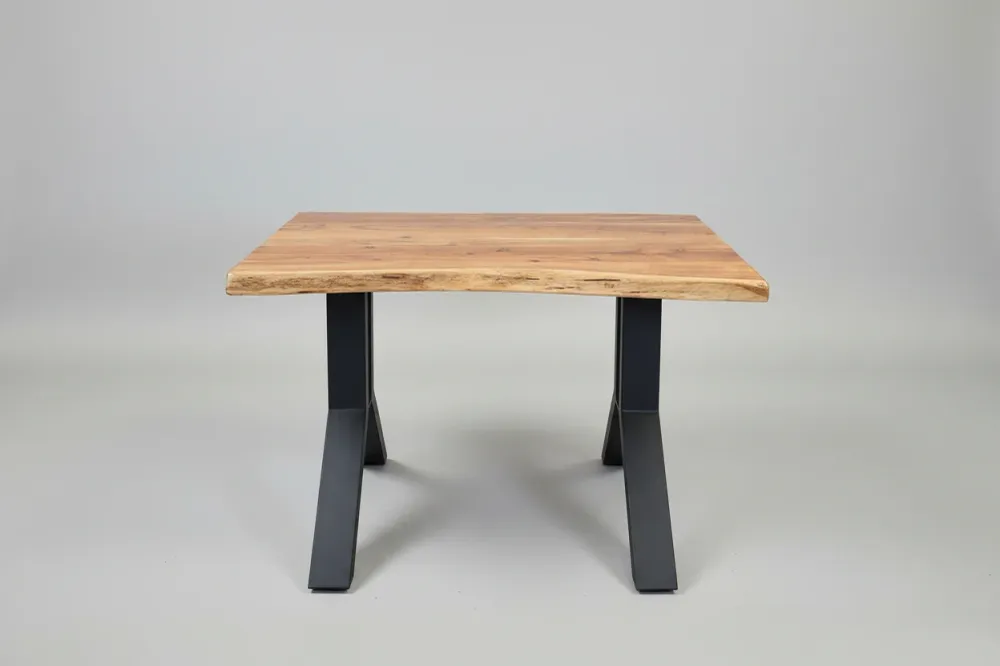 Bureau de Travail en Bois D'acacia massif sur patte en acier noir Vindus Furniture
