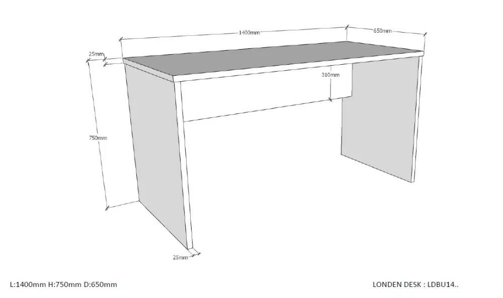 Bureau blanc de Londres Vipack
