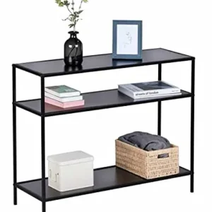 WENKO Console Meuble Style Industriel, Petite Console étroite, Meuble entrée - Bureau d'appoint, 3 Plateaux de Rangement,...