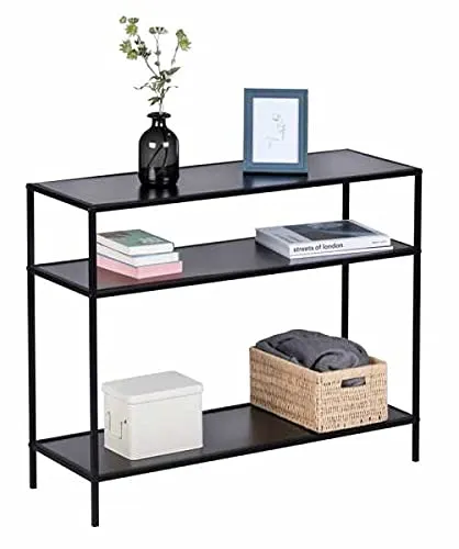 WENKO Console Meuble Style Industriel, Petite Console étroite, Meuble entrée - Bureau d'appoint, 3 Plateaux de Rangement,...