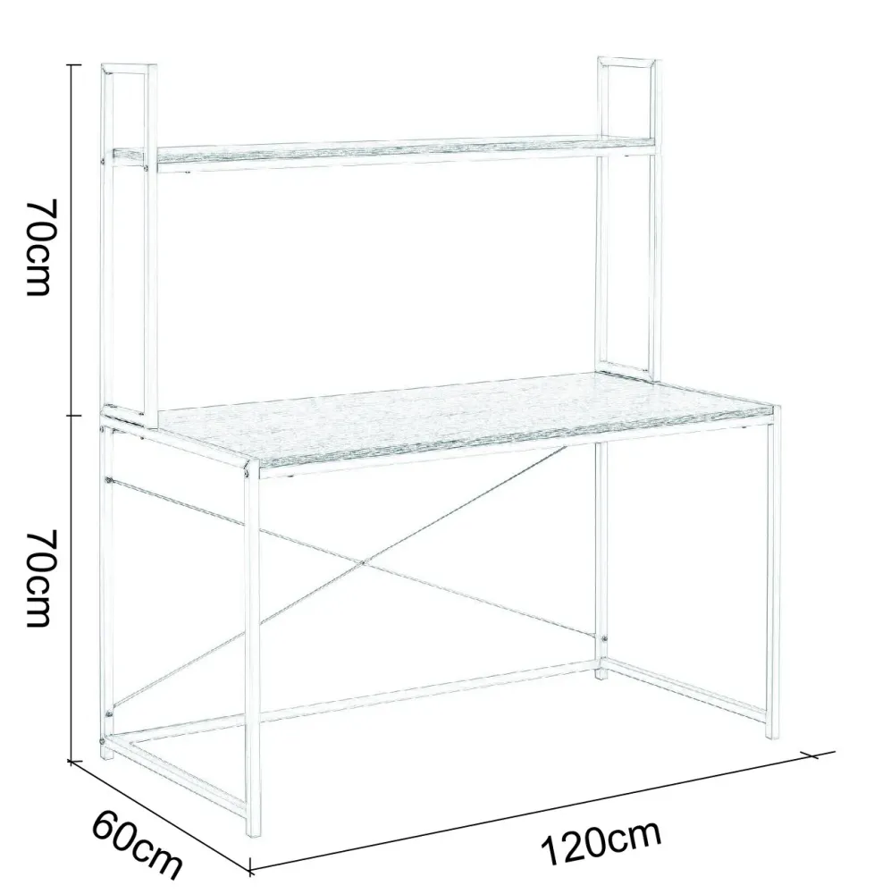 WOLTU TSB09hei Bureau d'ordinateur table de bureau à domicile station de travail en bois et acier,environ 120x60x140cm,Chê...