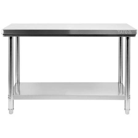 Mesa Inoxidable De Trabajo Central Con Repisa (1400 X 700 X H 850 Mm) YATO GASTRO