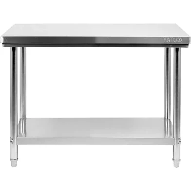 Mesa Inoxidable De Trabajo Central Con Repisa (1400 X 700 X H 850 Mm) YATO GASTRO