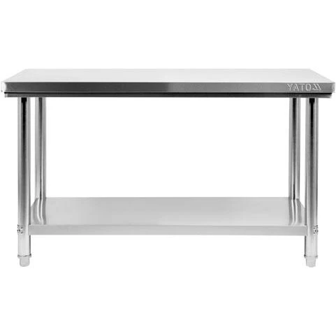 Mesa Inoxidable De Trabajo Central Con Repisa (1600 X 700 X H 850 Mm) YATO GASTRO