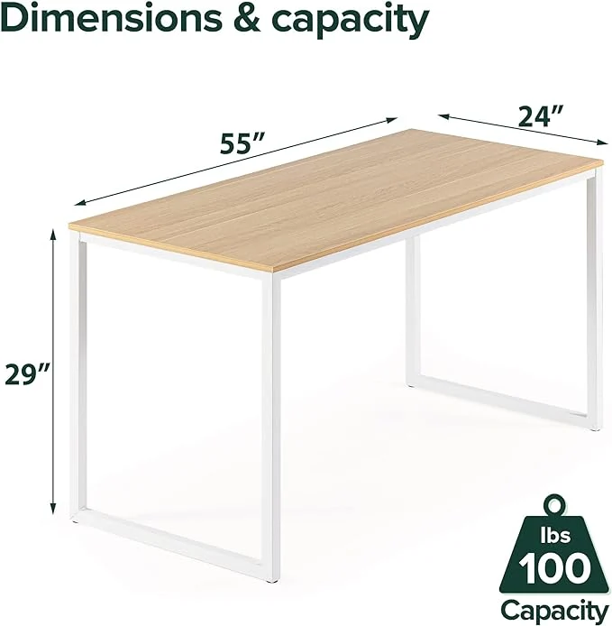 Bureau Rectangulaire Zinus Jennifer - Collection Modern Studio, Blanc