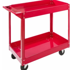 AREBOS Chariot Servante d’Atelier Chariot à Outil | 2 étages | Acier | Rouge | Vaste capacité de Charge Jusqu’à 100 kg - r...