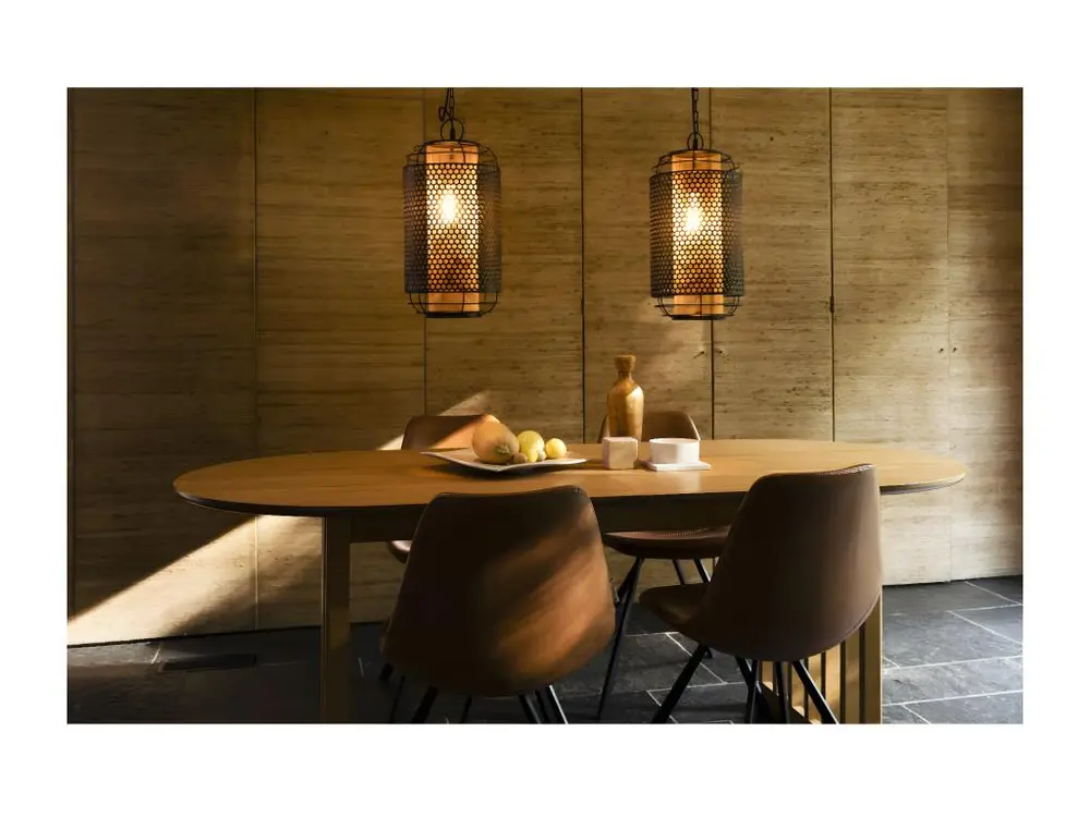 BARLET - Table de repas extensible ovale en bois de chêne L 200