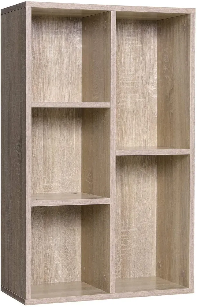 Bibliothèque à 5 niveaux casiers étagère de rangement colonne de rangement dimensions 50 x 24 x 80 cm (l x l x h) teinte c...