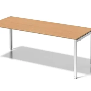 Bureau Bisley Cito structure en U réglable en hauteur 650-850 mm H 19 x L 2000 x P 800 mm hêtre/blanc signalisation DUH200...