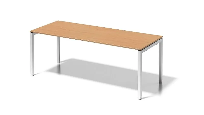 Bureau Bisley Cito structure en U réglable en hauteur 650-850 mm H 19 x L 2000 x P 800 mm hêtre/blanc signalisation DUH200...