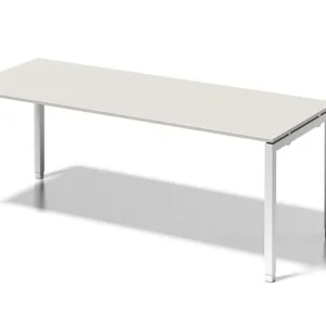 Bureau Bisley Cito structure en U réglable en hauteur 650-850 mm H 19 x L 2000 x P 800 mm gris blanc/blanc signalisation D...