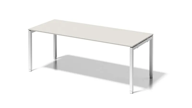 Bureau Bisley Cito structure en U réglable en hauteur 650-850 mm H 19 x L 2000 x P 800 mm gris blanc/blanc signalisation D...