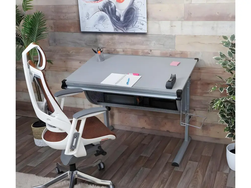 Bureau d'écolier Preston, gris avec 12 couleurs