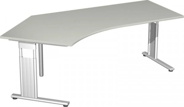 bureau geramöbel 135° gauche réglable en hauteur base C flex 2166x1130x680-820 gris évident/argent S-617315-LS se fournir...