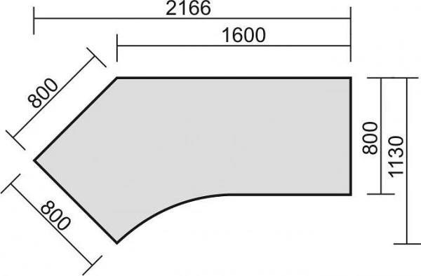 bureau geramöbel 135° gauche réglable en hauteur 2166x1130x680-800 gris évident/argent S-555315-LS magasiner à bas prix