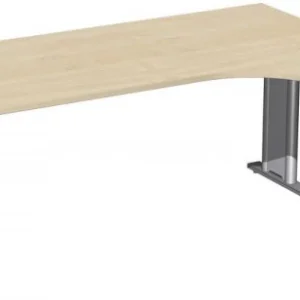 Bureau PC geramöbel à droite réglable en hauteur panneau de pied C en option 1800x1200x680-820 érable/argent N-647323-AS o...