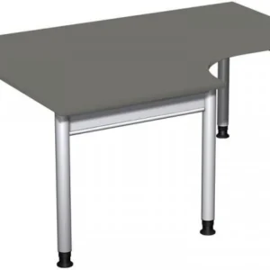 Bureau PC geramöbel gauche réglable en hauteur 1600x1200x680-820 graphite/argent N-657320-GS prendre à bas prix