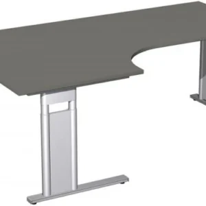 Bureau PC geramöbel à gauche réglable en hauteur panneau de pied C en option 2000x1200x680-820 graphite/argent N-647322-GS...