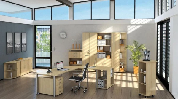 bureau geramöbel hauteur fixe 800x800x720 érable/argent S-550101-AS acquérir à bas prix