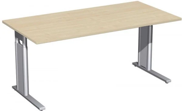 bureau geramöbel réglable en hauteur panneau de pied C en option 1600x800x680-820 érable/argent N-647103-AS prendre à bas...