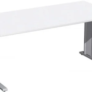 bureau geramöbel réglable en hauteur panneau de pied C en option 1600x800x680-820 blanc/argent N-647103-WS magasiner à bas...