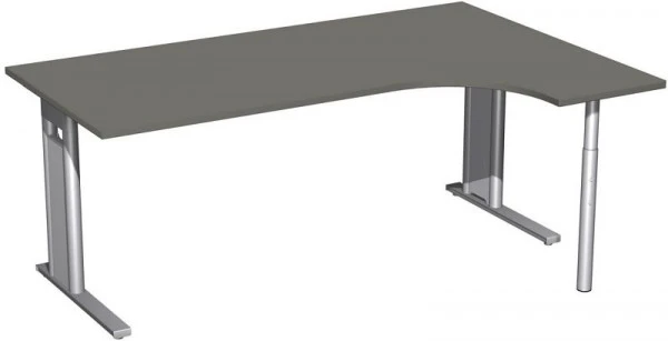 Bureau PC geramöbel rigide à droite panneau de pied C en option 1800x1200x720 graphite/argent N-648323-GS prendre à bas prix