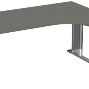 Bureau PC geramöbel rigide à droite panneau de pied C en option 1600x1200x720 graphite/argent N-648307-GS obtenir à bas prix