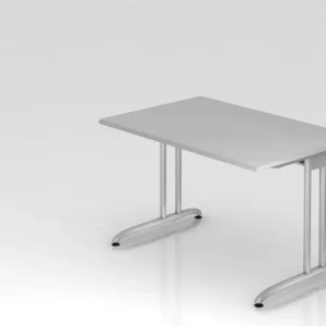 Bureau Hammerbacher pied C 120x80cm gris chemin de câbles horizontal hauteur de travail 72 cm VBS12/5/S se procurer à bas...