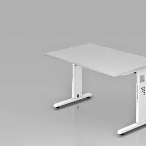 Bureau Hammerbacher pied C 120x80cm gris/blanc hauteur de travail 65-85 cm VOS12/5/W commander à bas prix