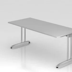 Bureau Hammerbacher pied C 180x80cm gris chemin de câbles horizontal hauteur de travail 72 cm VBS19/5/S commander à bas prix