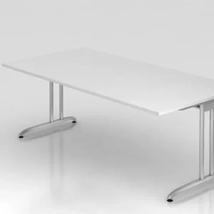 Bureau Hammerbacher pied C 200x100cm blanc hauteur de travail 72 cm VBS2E/W/S se procurer à bas prix