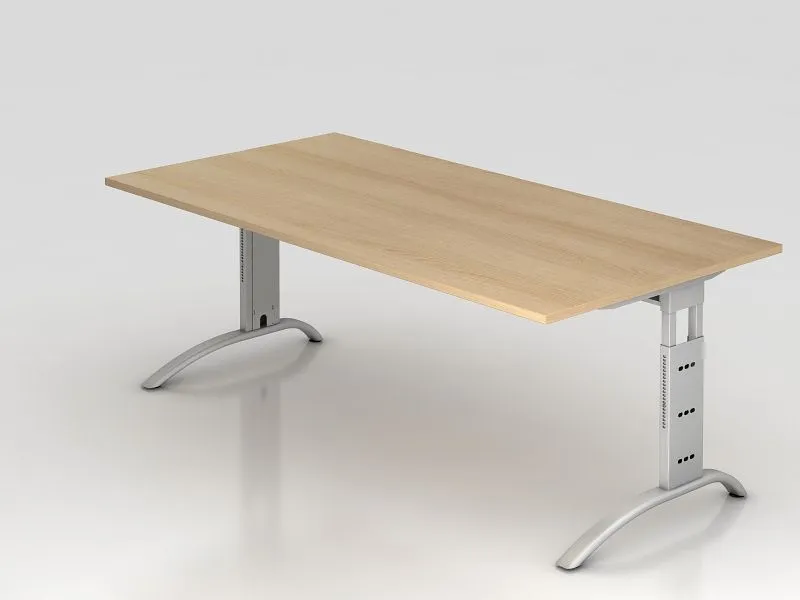 Bureau Hammerbacher pied C 200x100cm chêne hauteur de travail 65 - 85 cm VFS2E/E/S prendre à bas prix