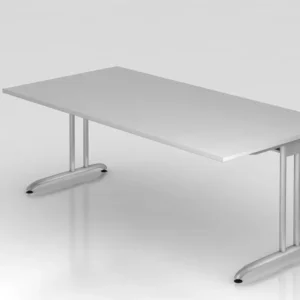 Bureau Hammerbacher pied C 200x100cm gris hauteur de travail 72 cm VBS2E/5/S obtenir à bas prix