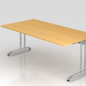 Bureau Hammerbacher pied C 200x100cm hêtre hauteur de travail 72 cm VBS2E/6/S acquérir à bas prix