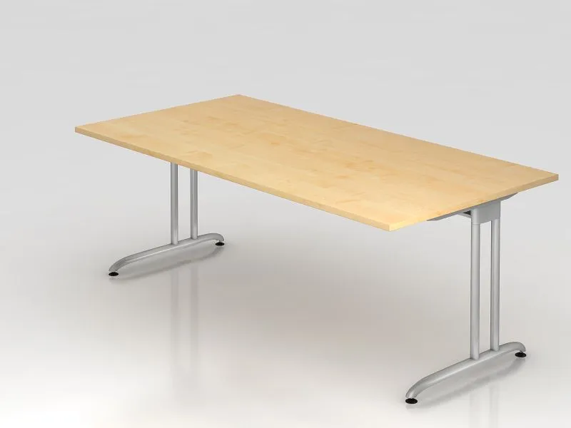 Bureau Hammerbacher pied C 200x100cm érable hauteur de travail 72 cm VBS2E/3/S commander à bas prix