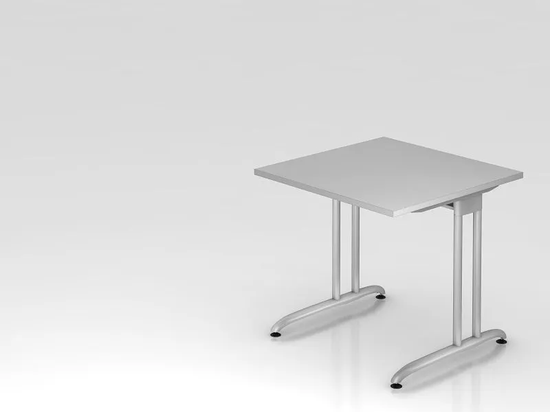 Bureau Hammerbacher pied C 80x80cm gris chemin de câbles horizontal hauteur de travail 72 cm VBS08/5/S choisir à bas prix