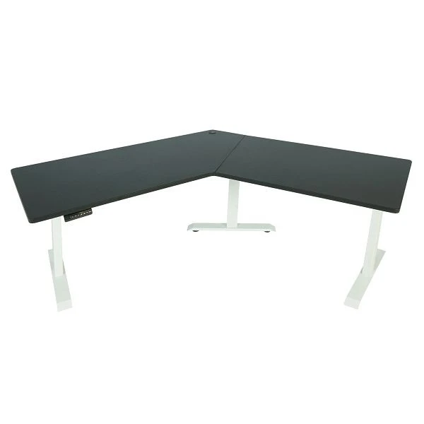Bureau Mendler HWC-D40 bureau d'ordinateur 120° réglable en hauteur électriquement noir blanc 75763+75760 magasin...