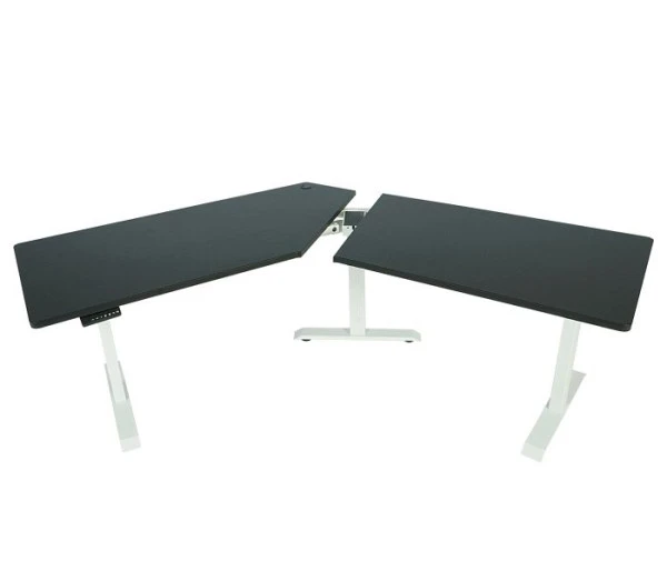Bureau Mendler HWC-D40 bureau d'ordinateur 120° réglable en hauteur électriquement noir blanc 75763+75760 magasin...