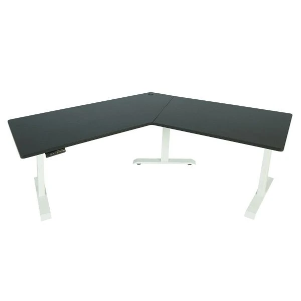 Bureau Mendler HWC-D40 bureau d'ordinateur 120° réglable en hauteur électriquement noir blanc 75763+75760 magasin...